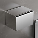 百悍卫生间纸巾盒置物架免打孔厕所厕纸盒卷纸盒不锈钢洗手间抽纸盒 方型短款纸巾盒-镜面不锈钢