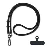 森麥康手机挂绳挂脖绳子斜挎可背伸缩可调节男款个性创意时尚链女钥匙卡套多功能手机壳防摔防丢长吊绳细 黑色+连接片