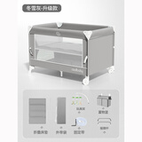 酷豆丁coolbaby婴儿床可移动折叠拼接床游戏床多功能尿布台新生儿床边床 冬雪灰升级款配摇摆杆+玩具架