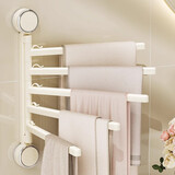 佳立方吸盘毛巾架可折叠卫生间免打孔壁挂置物架浴室毛巾杆浴巾挂架5杆