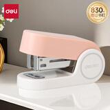 得力(deli) 迷你小号订书机 学生办公轻巧便携 马卡龙色订书机/装订器/订书器 浅红