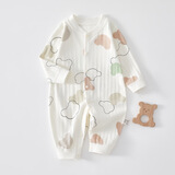 婧麒（JOYNCLEON）婴儿衣服春秋款纯棉连体衣早秋a类宝宝无骨秋装可爱哈衣秋季 双拼米奇 80cm