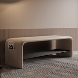 延玺换鞋凳鞋架入户门口鞋柜长条轻奢一体进门可坐玄关高级感穿鞋坐凳 奶咖色 100*35*42cm（猫抓皮+碳素钢框架）