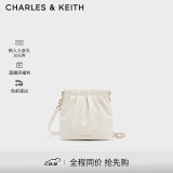 CHARLES&KEITH迷你菱格流浪包单肩斜挎双肩包包女包生日礼物CK2-60782390 Cream奶白色 S