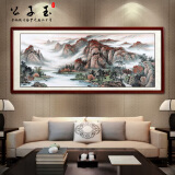 公子玉国画手绘客厅装饰画办公室壁画大厅挂画中式沙发背景墙 无框1.00*1.00