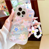 世韩 适用苹果15promax手机壳带手链手腕挂绳iPhone15pro max手机壳保护套粉色少女款按键灵敏四角防摔