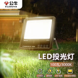 公牛（BULL）LED投光灯户外路灯庭院灯露营灯 IP65防水高亮度100W-3000K暖白光