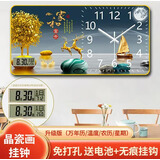 挂钟客厅2026年新款时钟挂墙石英挂钟表电子万年历静音创意免打孔 家和富贵（送：无痕钉+电池） 长60cm*宽30cm