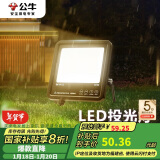 公牛（BULL）LED投光灯户外路灯庭院灯工地灯露营灯 IP65防水30W-3000K暖白光