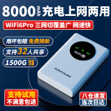 迅优随身wifi三网通免插卡移动wifi6路由器无线网卡无限制便携式高速4G无线wifi全国通用流量2024款5GX 【充电上网版WiFi6Pro】8000毫安三网任切 直播追剧刷视频神器