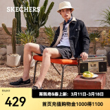 斯凯奇（Skechers）男鞋 新款男士休闲鞋 简约时尚复古低帮帆船鞋男 204040 黑色/BLK 39.5