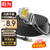 胜为六类网线千兆高速宽带线CAT6类工程监控电脑路由器网络家用成品跳线8芯双绞线黑色4米 LC-1204G