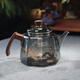 全度耐高温加厚玻璃蒸煮一体茶壶大容量烧水壶侧把茶壶家用水壶 八宝蒸煮壶【升级加厚烤花 1000ml