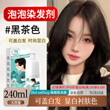 润丝丹泡泡染发剂天然植物纯黑遮盖白发男女在家染染发膏第一名黑茶色