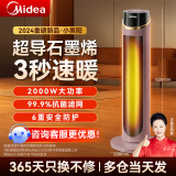 美的（Midea）石墨烯电热取暖器家用 智能语音暖风机 全屋升温大面积电暖气快热炉节能省电浴室烤火炉A 布朗棕【手动机械款+石墨烯3秒速暖】