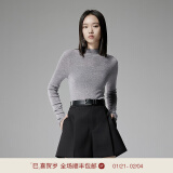 欧时力（ochirly）【可机洗澳洲进口100%美丽诺羊毛】毛衣女无缝一体24秋新品 灰色 L