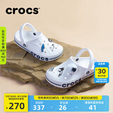 crocs卡骆驰洞洞鞋贝雅卡骆班轻便耐磨一脚蹬休闲鞋|205089 白/深蓝-126 40 (250mm)