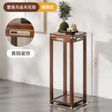 山之林乌金木花架原木花台置物架客厅茶室内多层简约花盆架花几落地架 乌金木花台【带铜78高】