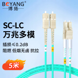 博扬 万兆光纤跳线LC-SC 5米 OM3-300多模双芯尾纤 Φ2.0阻燃低烟无卤LSZH环保跳纤光纤线BY-W5152M