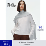 BLUE ERDOS100%山羊绒围巾披肩纯色简约百搭时尚礼物保暖流苏设计 浅灰色 180*30