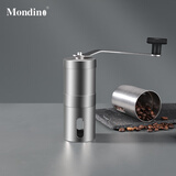MONDINO咖啡豆研磨机小型手摇磨豆机手磨咖啡机便携手动研磨咖啡器 矮款-不锈钢手摇磨豆机