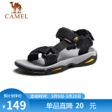 骆驼（CAMEL）  户外沙滩潮流平底休闲男士凉鞋子 A822162412 黑色 43