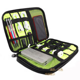 COOL BELL旅行数据线收纳包电源充电宝耳机USB线 多功能数码配件整理袋双层 红色 便携