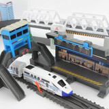 百思奇儿童火车玩具男孩仿真高铁轨道车电动早教拼装小火车 桥墩+隧道+站台+5车厢_98件套 标配+充电套装+螺丝刀+好礼