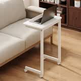 SOFSYS移动沙发边桌电脑桌折叠桌床边桌学生写字书桌家用简易卧室办公桌 暖白【固定款】长60*37宽*77.5高