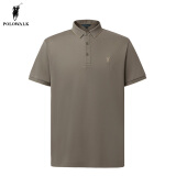 POLOWALK短袖POLO衫男夏季新款商务休闲翻领polo衫保罗上衣衣服男装 灰军绿 L