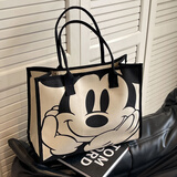 范爷家大容量帆布包女新款可爱卡通单肩腋下托特包妈咪包外出旅行手提袋