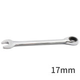 伊莱科（ELECALL）固定头棘轮扳手 17mm 快速开口两用梅花扳手省力工业家用ET090117