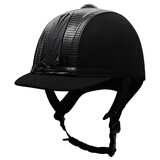 洛克勒（LOCLE）马术头盔成人儿童骑士头盔马球赛马骑马训练比赛用头盔马术装备 C款 超纤+PU面 (含收纳袋) 60码(头围56-58cm) 大童及女士