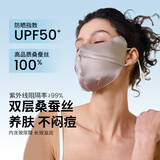 万物生夏季真丝防晒口罩防紫外线防风女士100%桑蚕丝高颜值遮阳面罩脸罩
