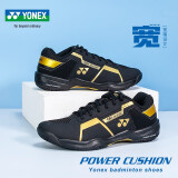 YONEX 尤尼克斯羽毛球鞋专业防滑YY运动鞋超轻耐磨SHBCFTCR SHB610WCR SHB610WCR黑金色 宽版 40码