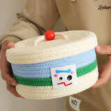 范爷家桌面收纳盒编织筐家用整理衣柜小篮子零食杂物化妆品钥匙棉线摆件