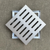 奥德森现货不锈钢隐形井盖下水道排水沟方形装饰盖板水篦子雨污格栅定制 经典款 300*300*20【超耐用】