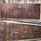 玻璃钢仿铜浮雕定制  大型校园文化人物背景墙壁画  锻铜铸铜浮雕 浅棕色 定制