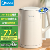 美的（Midea）【国家补贴】电水壶烧水壶电热水壶食品级304不锈钢1.7L大容量开水壶内外双精钢防烫无缝SHM1702