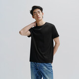 太平鸟男装 易打理短袖T恤男打底纯色衣服情侣体恤潮冰氧吧 冰曜黑第二批 XL