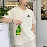 阿迪达斯（adidas）短袖男女款官方 新款运动服宽松圆领舒适透气休闲舒适T恤 白/小logo 2XL