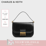 CHARLES&KEITH复古锁扣豆腐包单肩斜挎包包女包生日礼物新年礼物CK2-80781400 Black黑色CK2-80782444 S/M