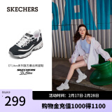 斯凯奇（Skechers）女鞋春季小白鞋蕾丝休闲运动熊猫鞋黑色增高厚底老爹鞋11959 深海军蓝色/白色/NVW 37