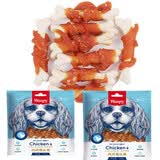 顽皮（Wanpy）狗零食幼犬成犬磨牙棒泰迪贵宾狗狗洁齿棒鸡肉干宠物零食 200克鸡肉骨头卷*5包
