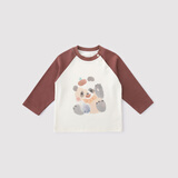 巴厘小猪亲子装一家三口T恤母女款父子全家福服装家庭装春秋 红杉色(宝宝款) 100