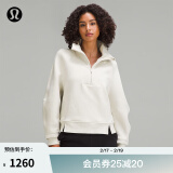 lululemon丨Plush Fleece 女士拉绒半拉链烟囱领卫衣 LW3HOJS 骨白 L /10