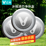 云米（VIOMI）冰箱滤芯 冰箱除味 冰箱保鲜 活性草本滤芯除异味盒子减少变质99.9%钝酶适用所有冰箱 杀菌率99.99%【圆形】3件