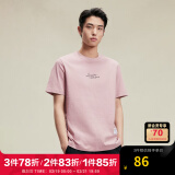 杰克·琼斯（JACK&JONES）男装短袖男百搭字母胶印多色上衣纯棉圆领直筒短袖T恤男夏季衣服 C18 尘埃粉 常规 C18 尘埃粉 180/100A/L