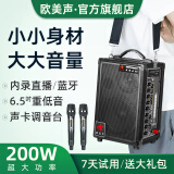 欧美声 广场舞音响小型户外k歌唱歌专用背带手提便携式蓝牙小音箱重低音炮室外大功率大音量超大充电音响 6.5吋H6铅酸电池 200W 挎肩背带 1*无线U段金属话筒+大礼包