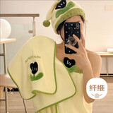 范爷家可爱干发帽浴巾毛巾3件套珊瑚绒学生宿舍浴裙女可穿可裹成人裹巾